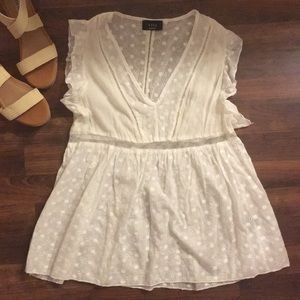 White eyelet top